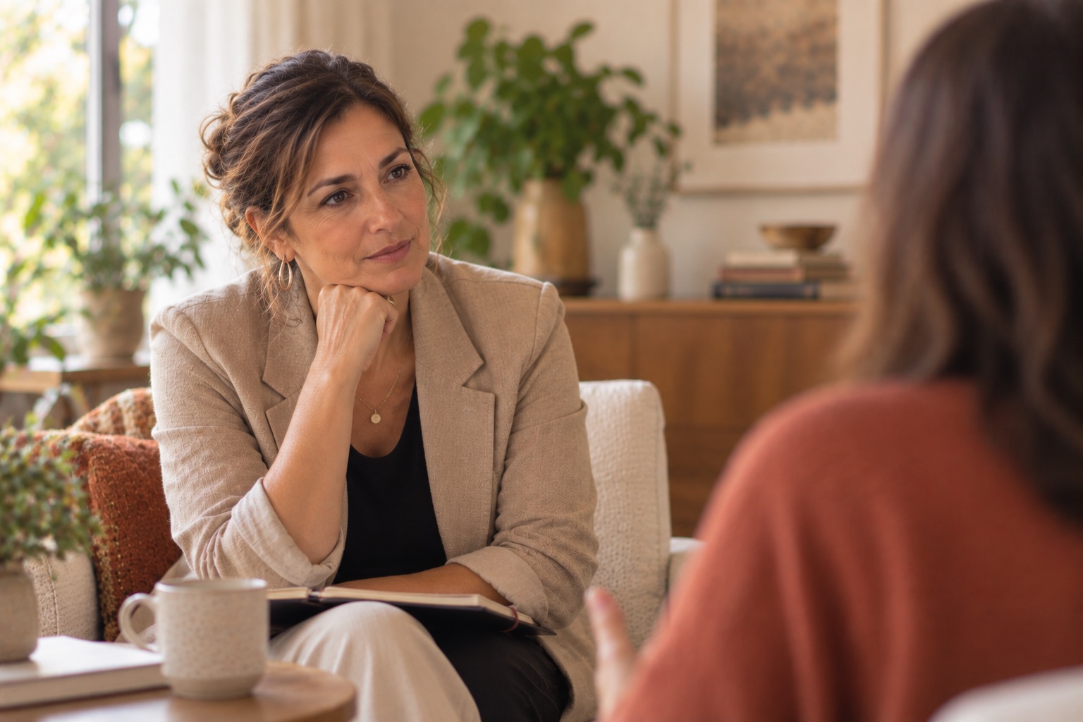 Sesión de mentoría entre dos coaches